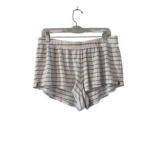 LAKE Striped Pajama Sleep Lounge Shorts Women's‎ Size L White Green Pink Stripe